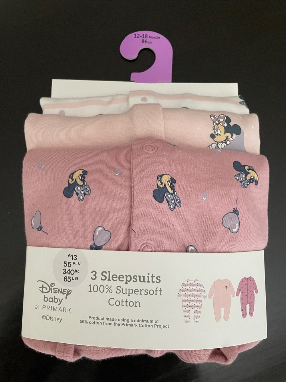 Disney Minnie Mouse 3-Pack Sleepsuits